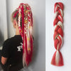 Synthetic Tinsel Braiding Hair 4 Tones Ombre Color White Purple Blue Yellow Jumbo Braids Mixed tinsels For Festival Party