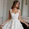 Amanda Customized White Mini Prom Dresses Flower Lace Embroidery Evening Dress Lace-up Spaghetti Strap Party vestidos de fiesta