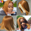 Burgundy Bob Wig Lace Front Human Hair Wigs Pre-Plucked 99J Red Blonde Colored Straight Human Hair Wigs 13x1 Lace Front Wig