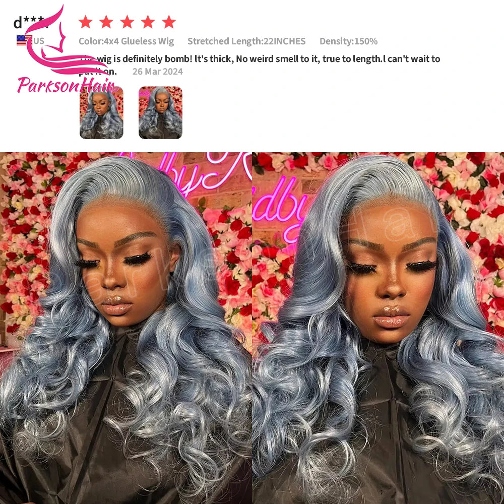 13*4 13*6 HD Lace Frontal Wig 613 Brazilian Body Wave Pre Plucked Silver Grey Lace Front 613 Colored Human Hair Wigs For Women