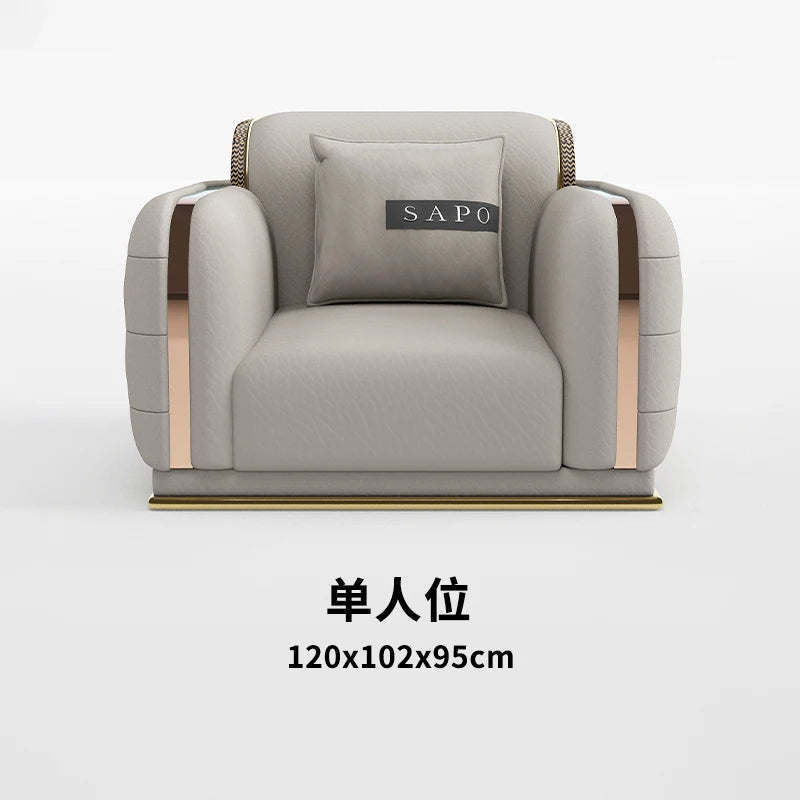 Luxury Fancy Living Room Sofa Genuine Leather Designer Italian Sofa Loveseat Single Canape Salon De Luxe Apartment Furniture
