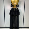 Women Sexy Strapless Pink Mesh Two Pieces Set Prom Gown Celebrate Birthday Nightclub Party Singer Stage Performance Costume
