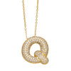 FLOLA Chunky Clear Crystal Initial Necklaces For Women Bubble Letter Necklace Custom Name Jewelry Birthday Gifts nkeb798