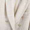 TRZA Women Fashion Tweed Double Breasted Blazer Coat Vintage Long Sleeve Flap Pockets Female Outerwear Chic Veste Femme