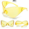Oversized Futuristic Shield Sunglasses for Women Men Fashion Silver Mask Visor Sun Glasses Female Punk Y2K Eyeglasses