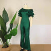 Jumpsuits Women One Piece Party Slim Fit Sexy Oblique Shoulder Wide Leg Long Pants Overalls Elegant Splice Rompers Evening