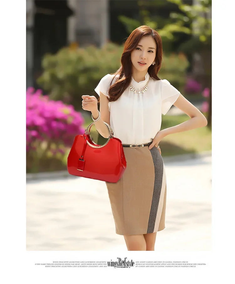 New European and American Fashion Foreign Trade Women'sShoulder Wedding Bag with Bright Surface Shoulder Handheld Bride Bag