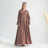 2025 Premium Nida Ruffle Sleeves Women Muslim Dress with Front Zipper Ramadan Abaya Islam Clothing Maxi Dress Female Modest Robe