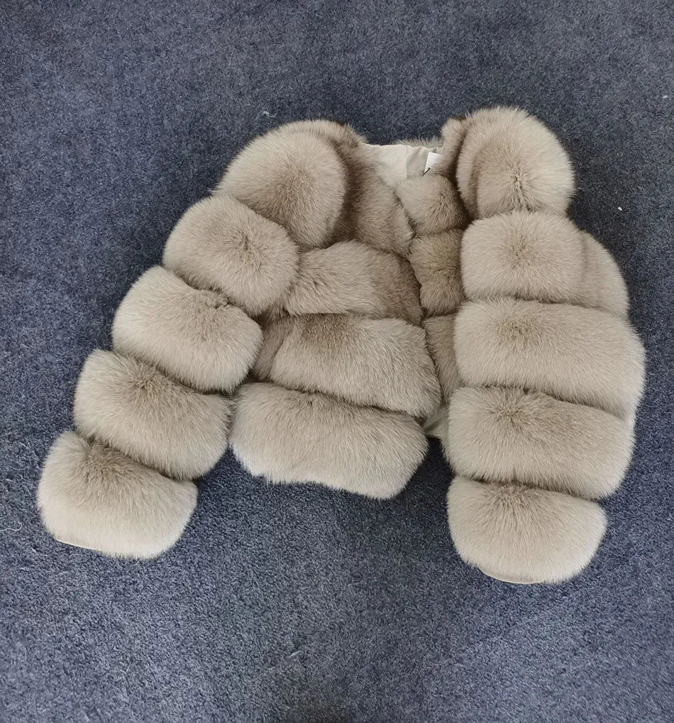 2025 MAOMAOKONG Natural Real Fox Fur Coat Women Winter Long Sleeve Luxury Raccoon Fur Jackets Thick Top Female Furry Coat Vest