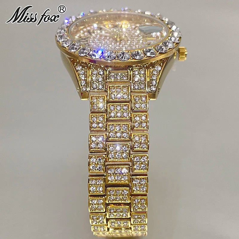 MISSFOX Pink Women Watches Luxury Small Face Elegant Quartz Watch For Ladies Icy Look Party Jewelry Mini Babe So Cute Arm Clock