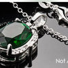 DOTEFFIL 925 Sterling Silver Green Zircon AAAAA Pendant Necklace 16-30 Inch Chain For Woman Fashion Wedding Party Charm Jewelry