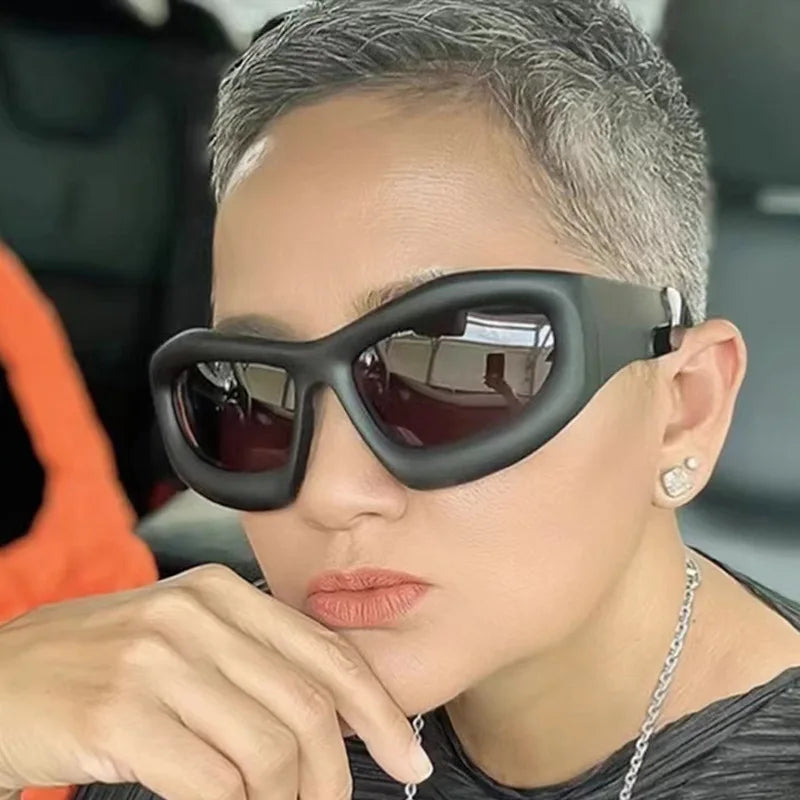 Cool Exaggerated Glasses Future Science And Technology Sense Skiing Big Frame Sunglasses Dazzling Men And Womean