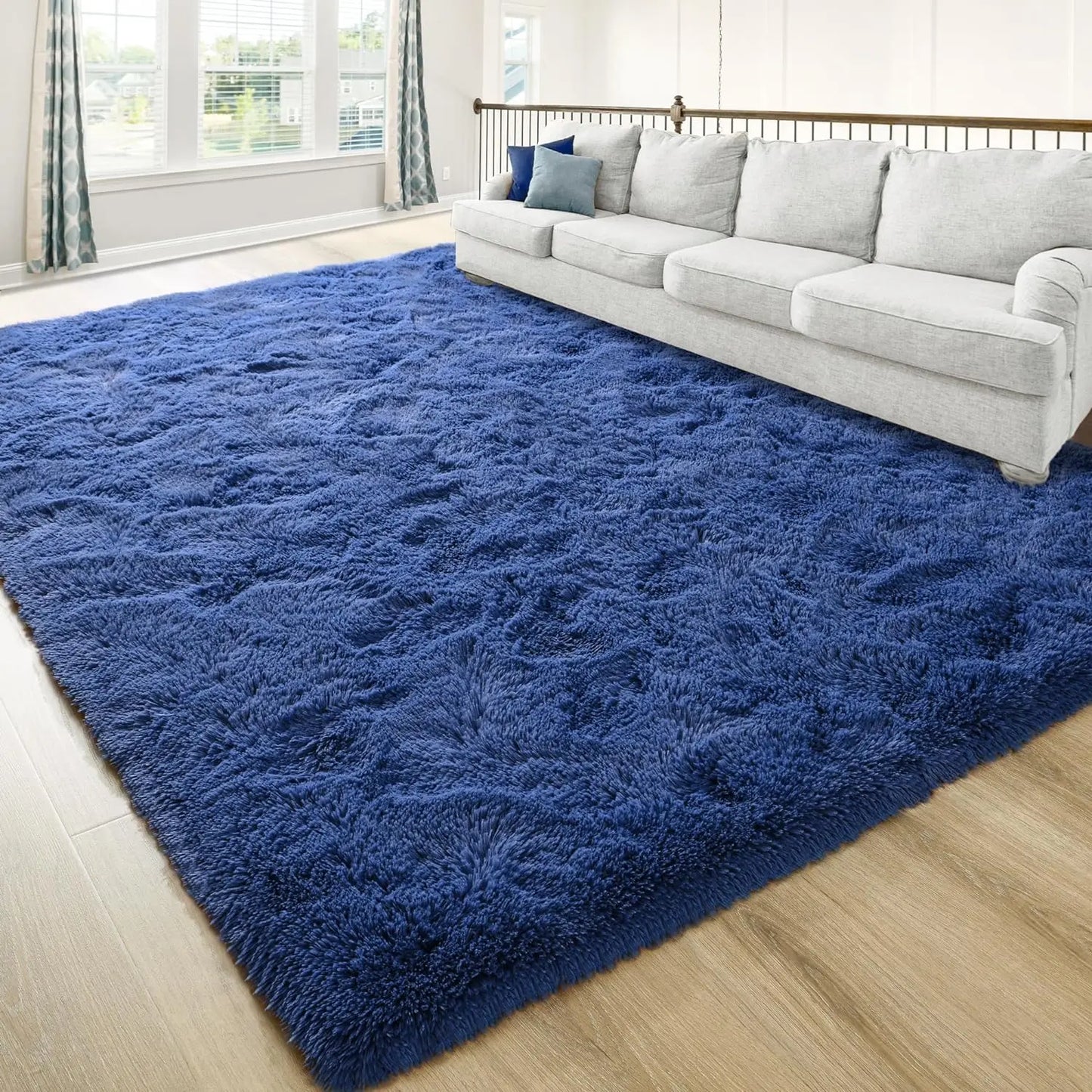 Fluffy Bedroom Rug Carpet Shaggy Fuzzy Rugs for Bedroom Thick Black Area Rugs for Living Room Rugs  for Girls Boys