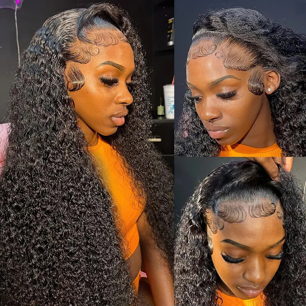 13x6 13x4 Deep Wave Frontal Wig Snug Fit Transparent 30 Inch Invisible Strap 360 Full Hd Lace Front Wig Glueless Wig Human Hair