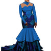 News African Wedding Pleated Dresses Women Plus Size Clothing Fashion Patchwork Long Floor-length Elegant Lady Party Gowns WY364