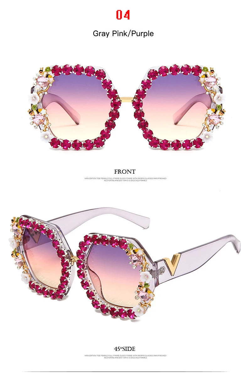 Stylish Diamond Blingbling Sunglasses For Mens Women With Bee 2022 Luxury Brand Designer Rhinestone Sexy SunglassesWomen