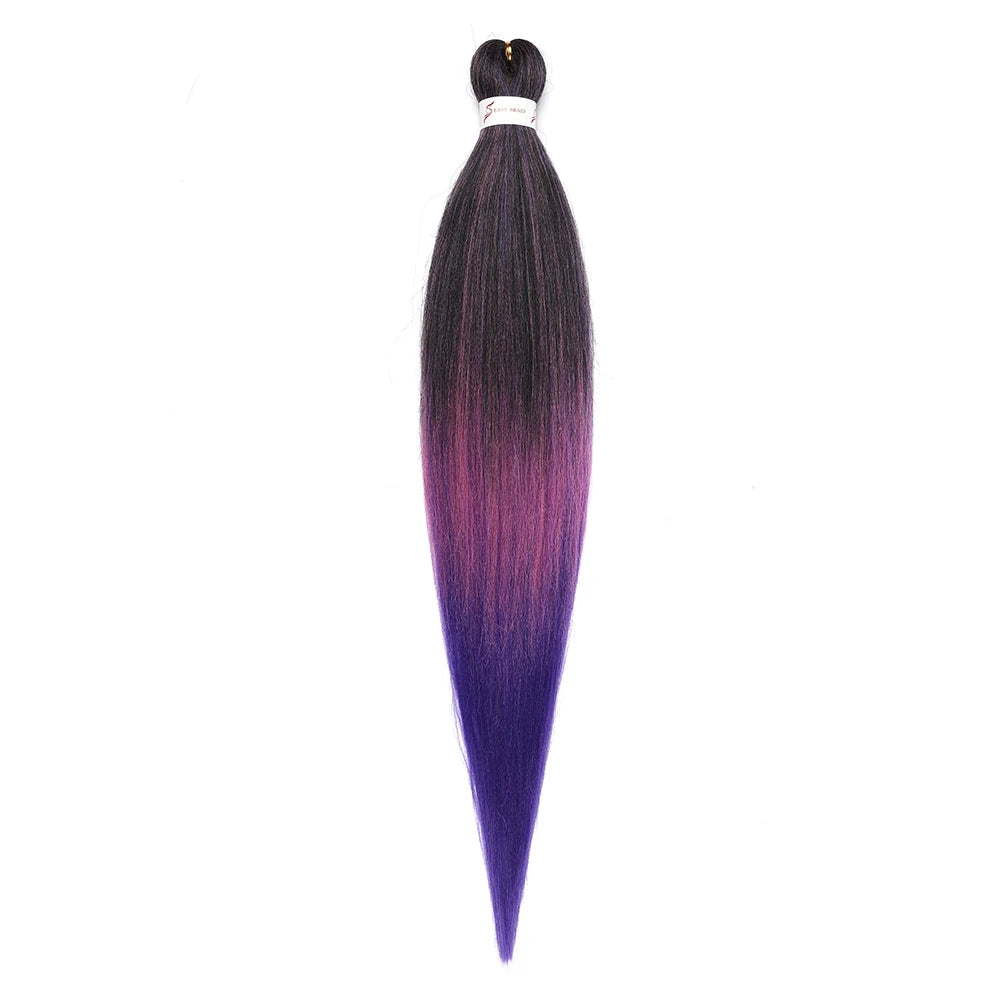 Pre-stretched Braids Synthetic Hair Professional Itch Free Hot Water Setting Fiber 30'' Ombre Yaki Texture Braid Hair Extensions