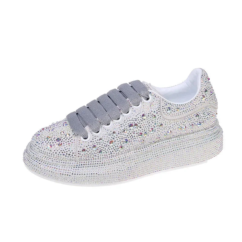 Brand Women's Sneakers Luxury Rhinestones Women Causal Shoes Designer Platform Sport Shoes Fashion Comfort Women Shoes Plus Size