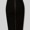 16 Colors Sexy Solid Zipper Orange Blue Black Red Bandage Skirt Women Elastic Bodycon Summer XL XXL Pencil Skirts 58cm