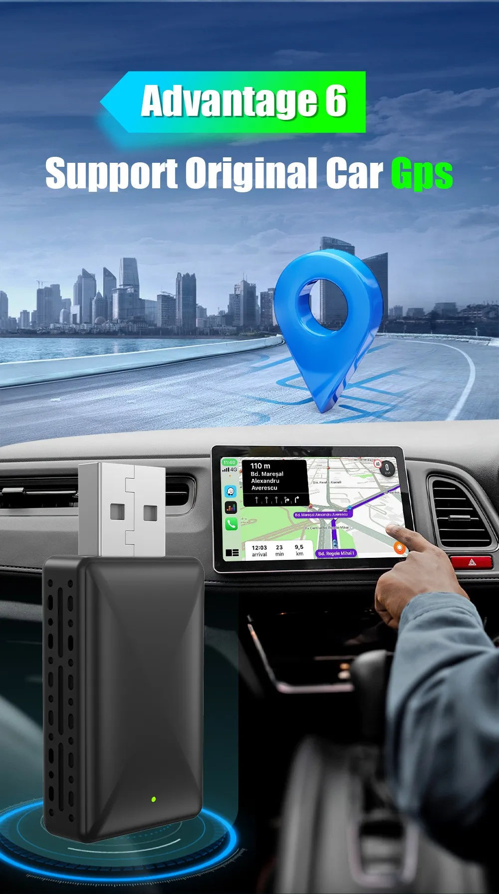 NEW Wireless Mini Box 2in1 CarPlay Android Auto Wireless Mini Box Adapter Smart Plug And Play Dongle Bluetooth WiFi Fast Connect