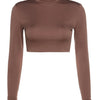 Basic Sheath Women Solid Turtleneck Tshirt Autumn Stretch Casual Undershirt Female All-match Street Activity Crop Tops