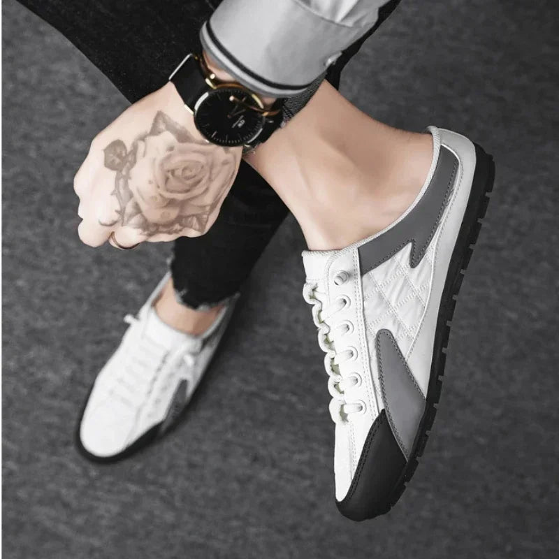 Summer 2023 Half Slippers for Men Trendy Men's Flat Bottom Casual Shoes Soft Sole Support Shoes Men's Sneakers Zapatos De Hombre