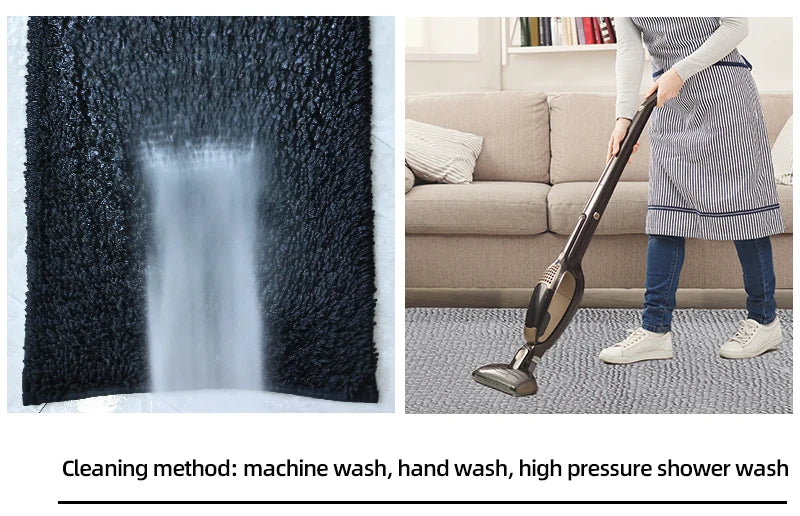 3-piece bathroom chenille floor mat, absorbent anti slip bathroom carpet, bathroom U-shaped foot mat, toilet lid, TPR anti slip