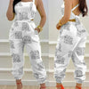 New Summer Fashion Printed Sleeveless Jumpsuit Sexy Hollow Backless Lace Up Long Jumpsuits Elegant Casual Jumpsuit With Pocket