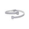 Iced Out Cuff Bangle Paved Setting Bling Cz Cubic Zirconia Wrist Cuban Chain Link Bracelets Fashion Hip Hop Jewelry for Women