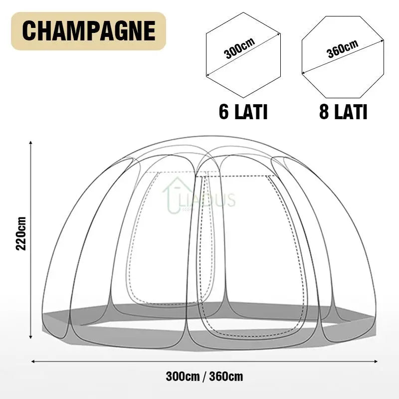 Transparent Dome Tent Camping Tent Outdoor Waterproof 4-8 Person Transparent Mushroom Tent For Wild Trips Hiking SurvivalOutdoor