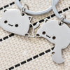 Cute Cat Keychain Stainless Steel Key ring Couple Lover Animal Matching Keyring Pendants Valentine's Day Gift