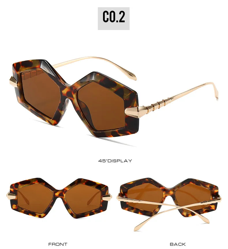 New Unique Women Fashion Sunglasses Retro Unique Lens Special Shades UV400 Men Punk Oversized Sun Glasses UV400