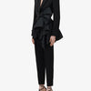 TWOTWINSTYLE Solid Spliced Bowknot Hollow Out Blazer For Women Notched Collar Long Sleeve Tunic Temperament Blazers Female New