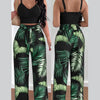 Women Fashion Print Halter V-Neck Short Tank Suit Tops Long Pants Matching Set Summer Casual Female Slim Pants Two Piece Sets