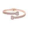 2025 New Iced Out Bling Opened Heart Flower Charm Bracelet AAA CZ Zircon Butterfly Bangle For Men Women Hip Hop Luxury Jewelry