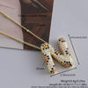 MHS.SUN New Leopard Bubble Letter Necklace Gold Plated Chunky Bubble Zircon 26 Initial Pendant Necklace Women Fashion Jewelry