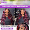 1b/99j Burgundy Highlight Body Wave 13x4 HD Lace Front Human Hair Wig Brazilian 30 32 Inch Colored 13x6 Lace Frontal Wigs 200%