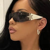 Sports Punk Sunglasses Goggle Y2k Luxury Brand Designer Sun Glasses Shades One Piece Around Eyewear Female Five Star Eyeglasses