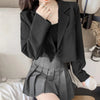 Cropped Blazers for Women 2024 New Korean Fashion Long Sleeve Button Up Suit Jacket Woman Elegant All Match Office Blazer Female