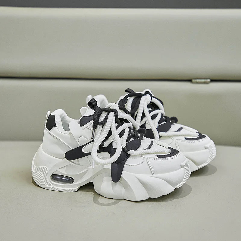 2024 Spring Autumn Women's Chunky Sneakers Breathable Platform Sports Shoes for Women Fashion Thick Sole Vulcanized Shoes