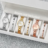 Fashion Women Elagant Watch Casual Simple Steel Strap Quartz Watch Love Bracelet 2PCs Set Temperament Wearing Style