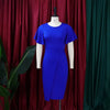 Dress Women Mid Length Dresses Green Slim Ruffles Bodycon Round Neck Short Sleeve Sexy Elegant Party High Waist Vestidos