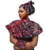 Ankara African Shawl Collar Women Multi Strands Net Necklace and 1 Headband and10 bracelets Handmade Jewelry SP159