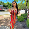 Spring And Summer Dresses For Women Chest Wrap Printed Off Shoulder Bandage Slim Sexy Long Dress 2023 New Fashion party MsChuh