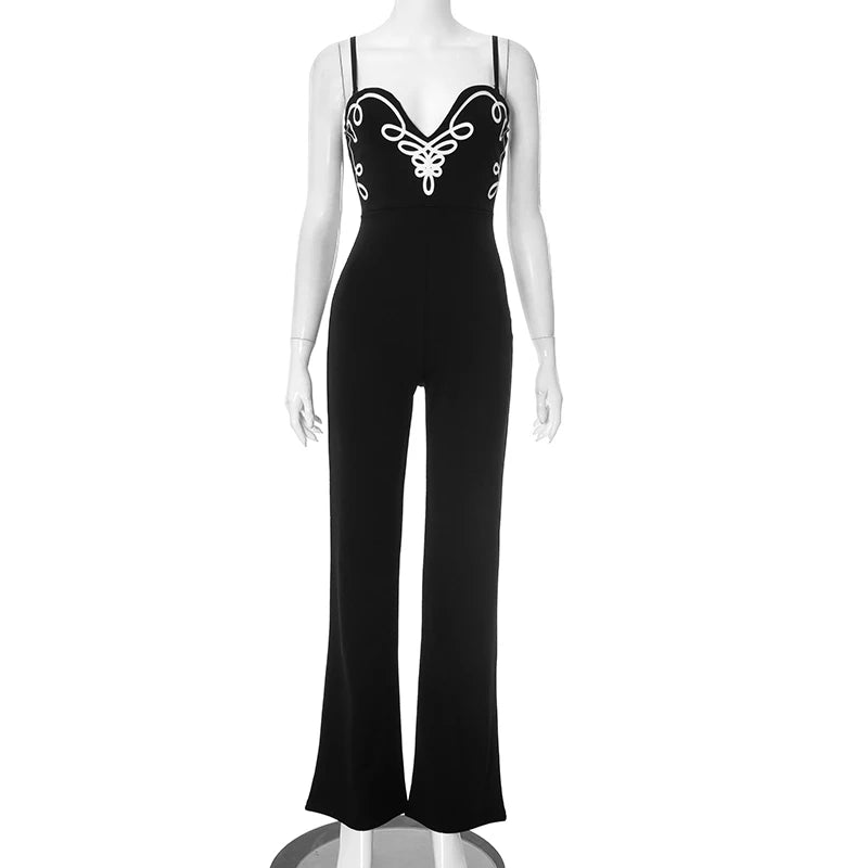 CUTENOVA Women'S Spring Summer Camisole V-Neck Offset Printed Zipper Sleeveless Slim Jumpsuit Fashion  Casual Sexy Jumpsuits