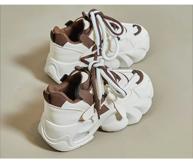 2024 Spring Autumn Women's Chunky Sneakers Breathable Platform Sports Shoes for Women Fashion Thick Sole Vulcanized Shoes
