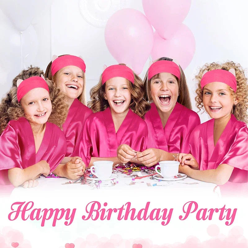 10/12/15/18 Sets Spa Party Favors Robe for Girls Kids Birthday Kimono Robe Satin Robe for Slumber Party DIY Birthday Squad Robes