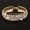 TREAZY Luxury 15 row Rhinestone Full Crystal Bracelet for Women Cuff Bangle Wedding Bridal Gold Silver Color Statement Bracelets