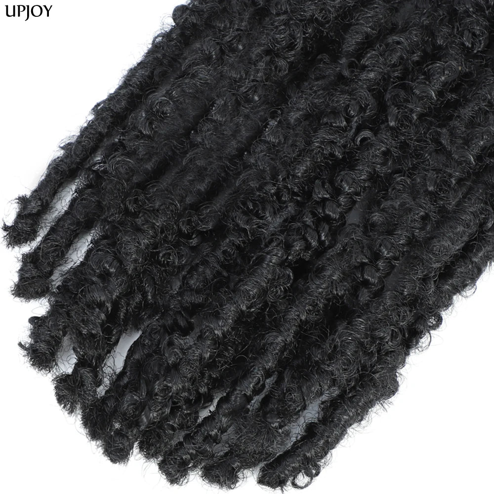 14 12 inch Butterfly Faux Locs Crochet Hair Braids Pre looped Distressed Goddess Butterfly Soft Locs Crochets Braids Cheveux Lok