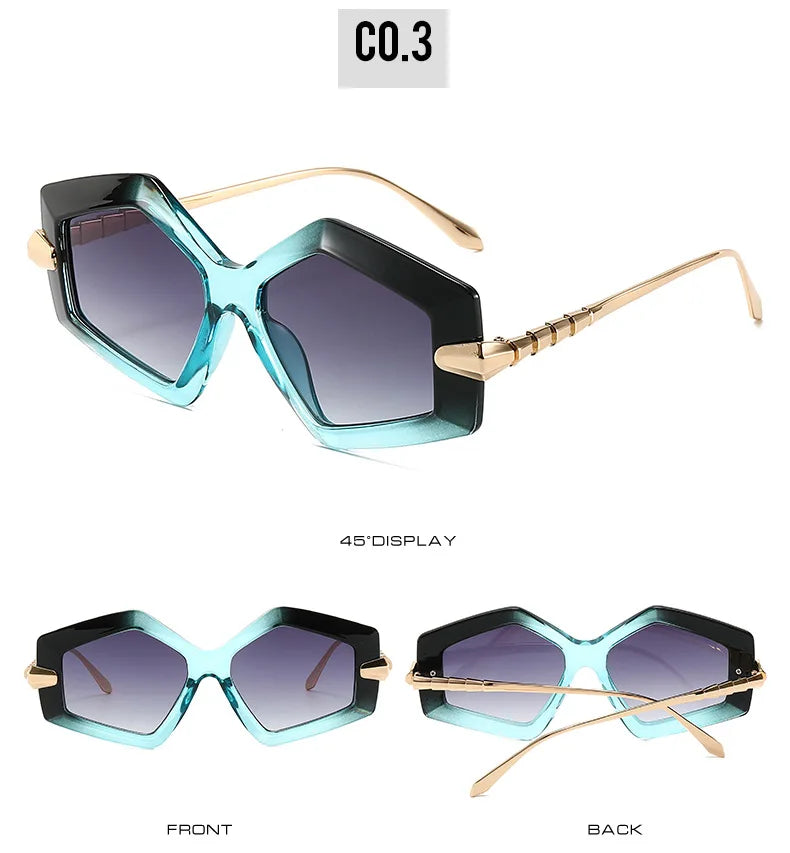 New Unique Women Fashion Sunglasses Retro Unique Lens Special Shades UV400 Men Punk Oversized Sun Glasses UV400